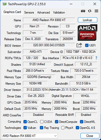 Captura de GPU-Z