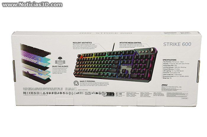 MSI STRIKE 600 Foto frontal de la caja