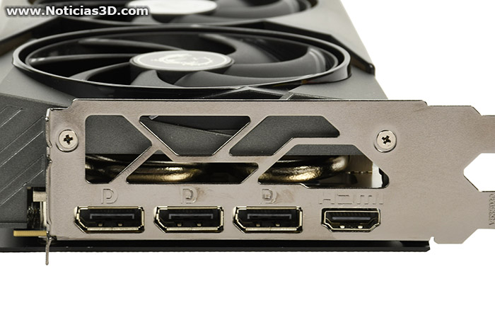 MSI GeForce RTX 5060 Ti 16G Gaming Trio Detalle de las salidas gráficas